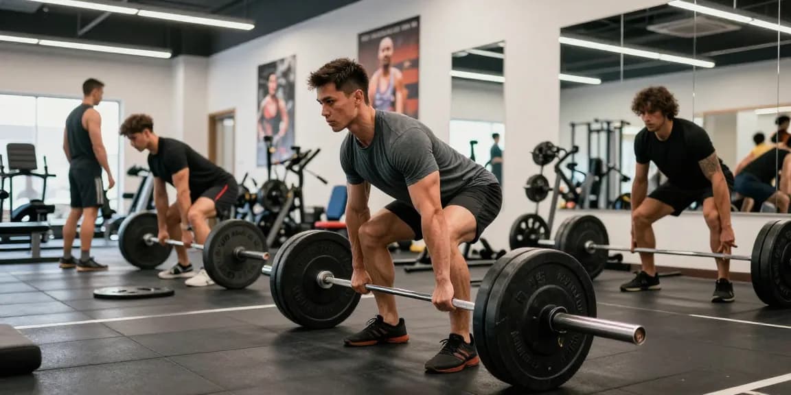 Anabolika Shop Deutschland - Athlet im Fitnessstudio beim Training mit Gewichten, motivierende Atmosphäre.