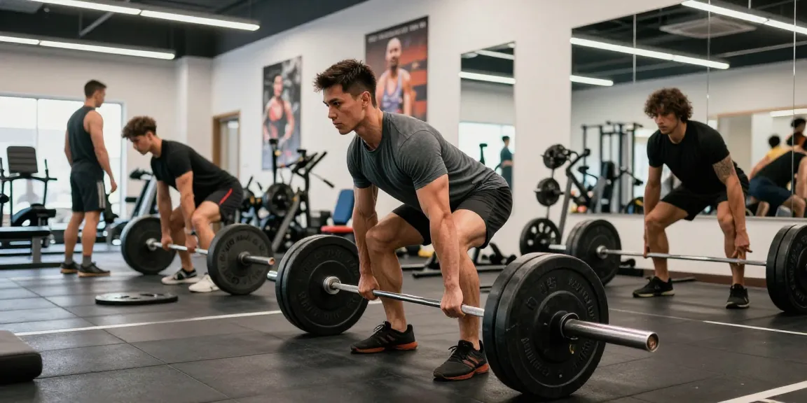 Anabolika Shop Deutschland - Athlet im Fitnessstudio beim Training mit Gewichten, motivierende Atmosphäre.
